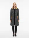 Dolce & Gabbana Herringbone Wool-blend Coat In Gray