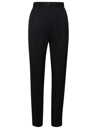 Dolce & Gabbana Woman  Black Virgin Wool Blend Trousers