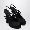 Dolce & Gabbana Vally 105 Satin Slingback Pumps In Black