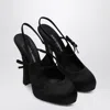 Dolce & Gabbana Vally 105 Satin Slingback Pumps In Black