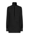 Dolce & Gabbana Satin Detailed Chiffon Blouse In Black