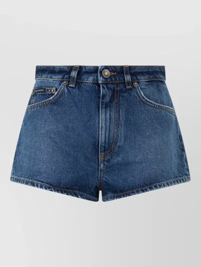 Dolce & Gabbana High Cut Denim Shorts Casual Style In Brown