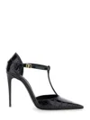 Dolce & Gabbana Black Pumps With Stiletto Heel And Croco Print In Leather Woman In Black