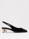 Dolce & Gabbana Black Décolleté With Dg Logo On The Heel In Black