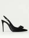 Dolce & Gabbana Mun 105 Satin Slingback Pumps With Bow In Schwarz