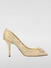 Dolce & Gabbana Lurex Lace Rainbow Pumps With Brooch Detailing In Gold