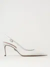 Dolce & Gabbana Pointed Toe Slingback Heels With Delicate Buckle Detail In White