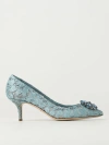 Dolce & Gabbana Court Shoe In Taormina Lace With Crystals In White