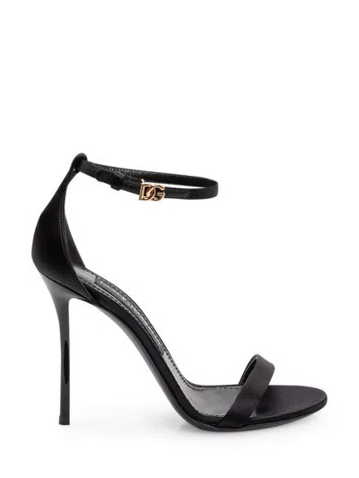 Dolce & Gabbana High Heeled Ankle Strap Sandals In Black