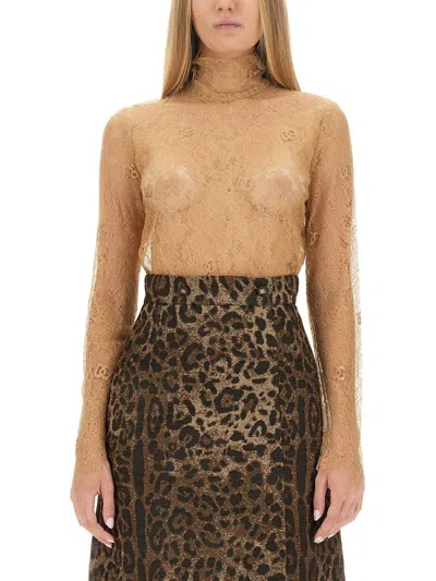 Dolce & Gabbana Short Wool Skirt With Jacquard Leopard Design In Multicolor