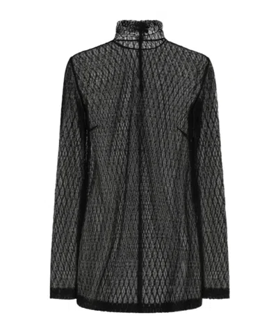 DOLCE & GABBANA DOLCE  GABBANA HIGH-NECK LONG SLEEVED BLOUSE