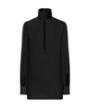 Dolce & Gabbana Satin Detailed Chiffon Blouse In Black