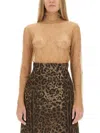 Dolce & Gabbana Women High Neck Blouse In Neutrals