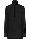 Dolce & Gabbana Satin Detailed Chiffon Blouse In Schwarz