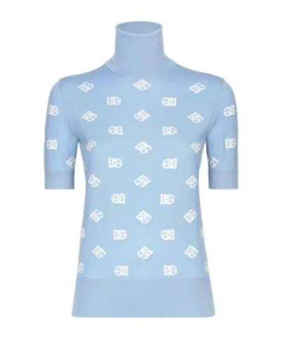 DOLCE & GABBANA HIGH NECK EMBROIDERED TOP