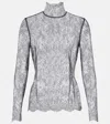 Dolce & Gabbana High-neck Floral Lace Top In Black