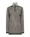 Dolce & Gabbana Sheer Mesh Sleeveless High Neck Top In Gray