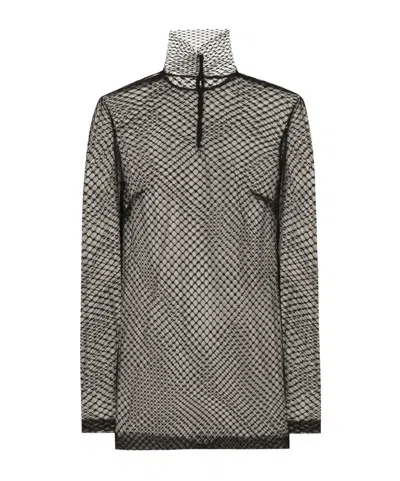 DOLCE & GABBANA DOLCE  GABBANA HIGH NECK MESH TOP