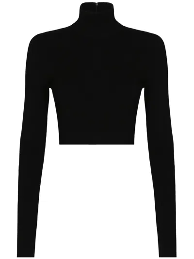 Dolce & Gabbana Stricktop Mit Stehkragen In Black
