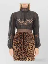 Dolce & Gabbana High Neck Lace Detailing Blouse