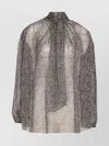 Dolce & Gabbana Dolce&gabbana Women Silk Chiffon Blouse With Chevron Print In Gray