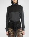 Dolce & Gabbana Turtleneck Long Sleeve Blouse In Black