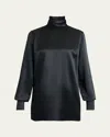 Dolce & Gabbana Turtleneck Long Sleeve Blouse In Black
