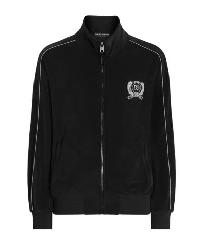 Dolce & Gabbana High-necked Long-sleeved Sweatshirt In Black