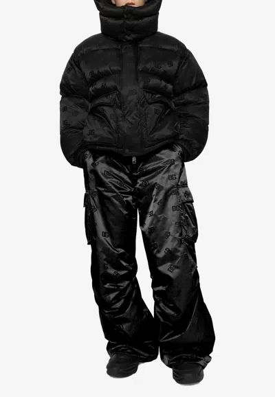 Dolce & Gabbana High Necked Quilted Jacket In Black