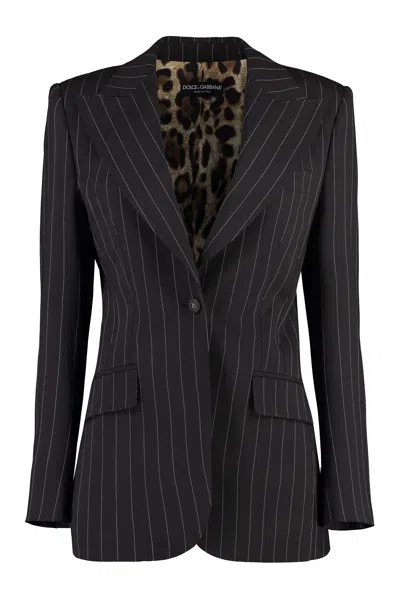 Dolce & Gabbana High Quality Pinstripe Blazer For Women In Brown