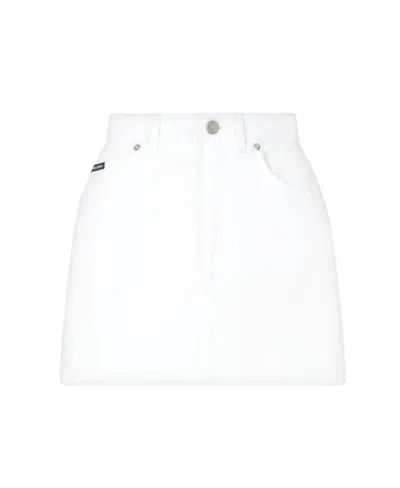 Dolce & Gabbana High-rise A-line Mini Skirt In White