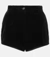 Dolce & Gabbana Velvet High-waisted Tuxedo Panties In Black