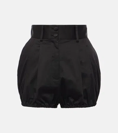 DOLCE & GABBANA HIGH-RISE COTTON-BLEND GABARDINE SHORTS