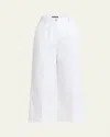 Dolce & Gabbana High-rise Cotton Gabardine Wide-leg Crop Pants In White
