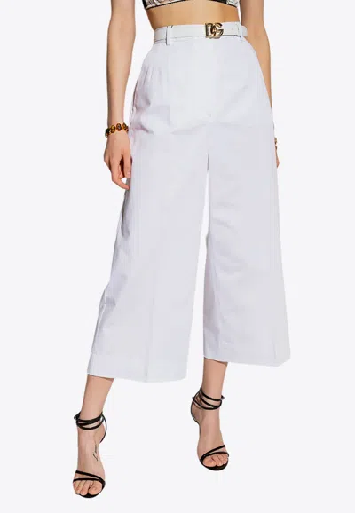 Dolce & Gabbana High-rise Culotte Pants In White