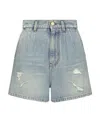 Dolce & Gabbana High-waisted Denim Shorts In Gray