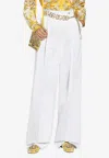 Dolce & Gabbana High-rise Flared Poplin Pants In White