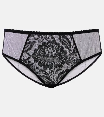 Dolce & Gabbana High-rise Lace And Tulle Briefs In Black