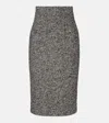 Dolce & Gabbana Tweed Midi Pencil Skirt In Black