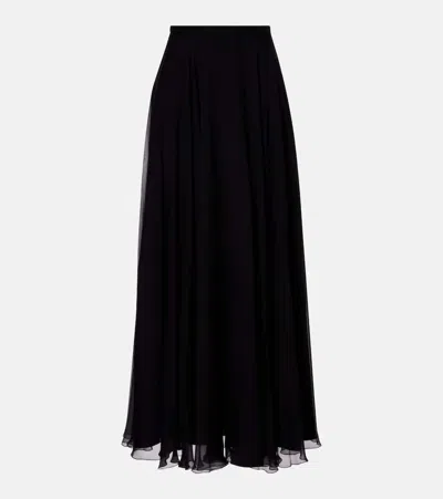 Dolce & Gabbana High-rise Silk Maxi Skirt In Black