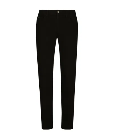 Dolce & Gabbana High-rise Straight-leg Jeans In Black