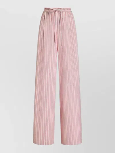 Dolce & Gabbana High Rise Striped Lounge Pants In Pink