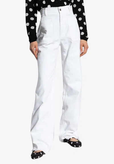 Dolce & Gabbana High-rise Wide-leg Jeans In White