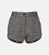 Dolce & Gabbana High-rise Wool And Cotton-blend Shorts In Black
