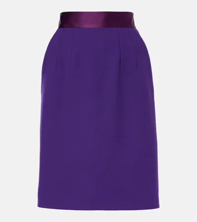 Dolce & Gabbana High-rise Wool-blend Crêpe Pencil Skirt In Lila