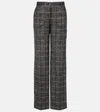 Dolce & Gabbana High-rise Wool-blend Wide-leg Pants In Gray