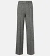 Dolce & Gabbana High-rise Wool-blend Wide-leg Pants In Grey