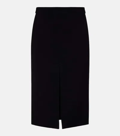 Dolce & Gabbana High-rise Wool Midi Skirt In Black