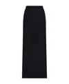 Dolce & Gabbana Long Skirt Cady Texture High-waisted Slit In Black