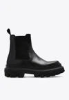Dolce & Gabbana High Trekking Brushed Leather Chelsea Boots In Black